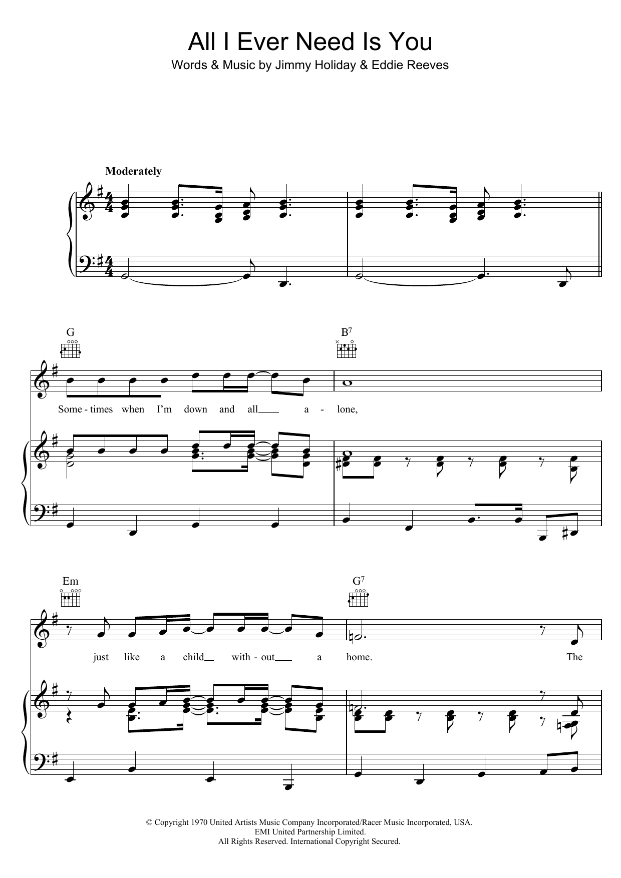 Sonny & Cher All I Ever Need Is You sheet music notes and chords. Download Printable PDF.