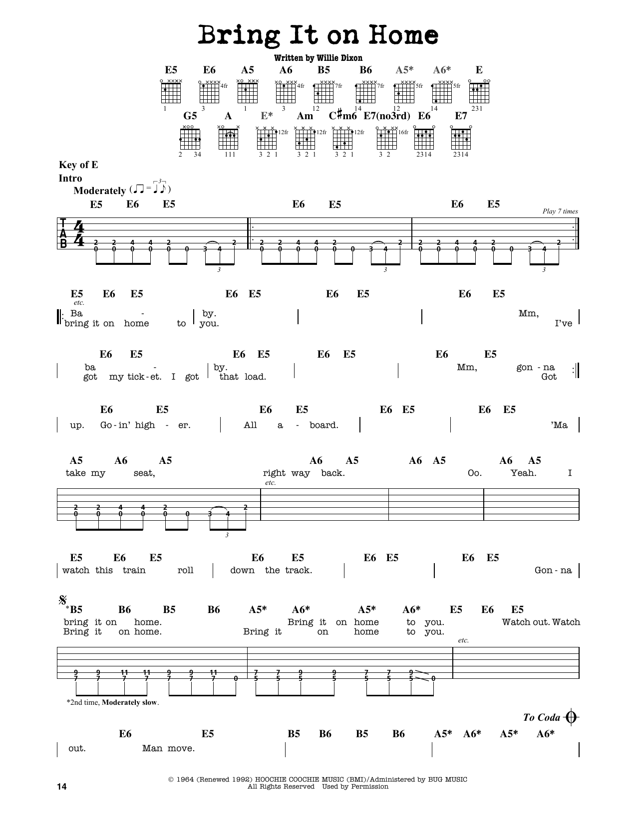 Learn to play Sonny Boy Williamson Bring It On Home sheet music for Guitar Lead Sheet in minutes. Sonny Boy Williamson Bring It On Home sheet music notes and chords. Download Printable PDF.
