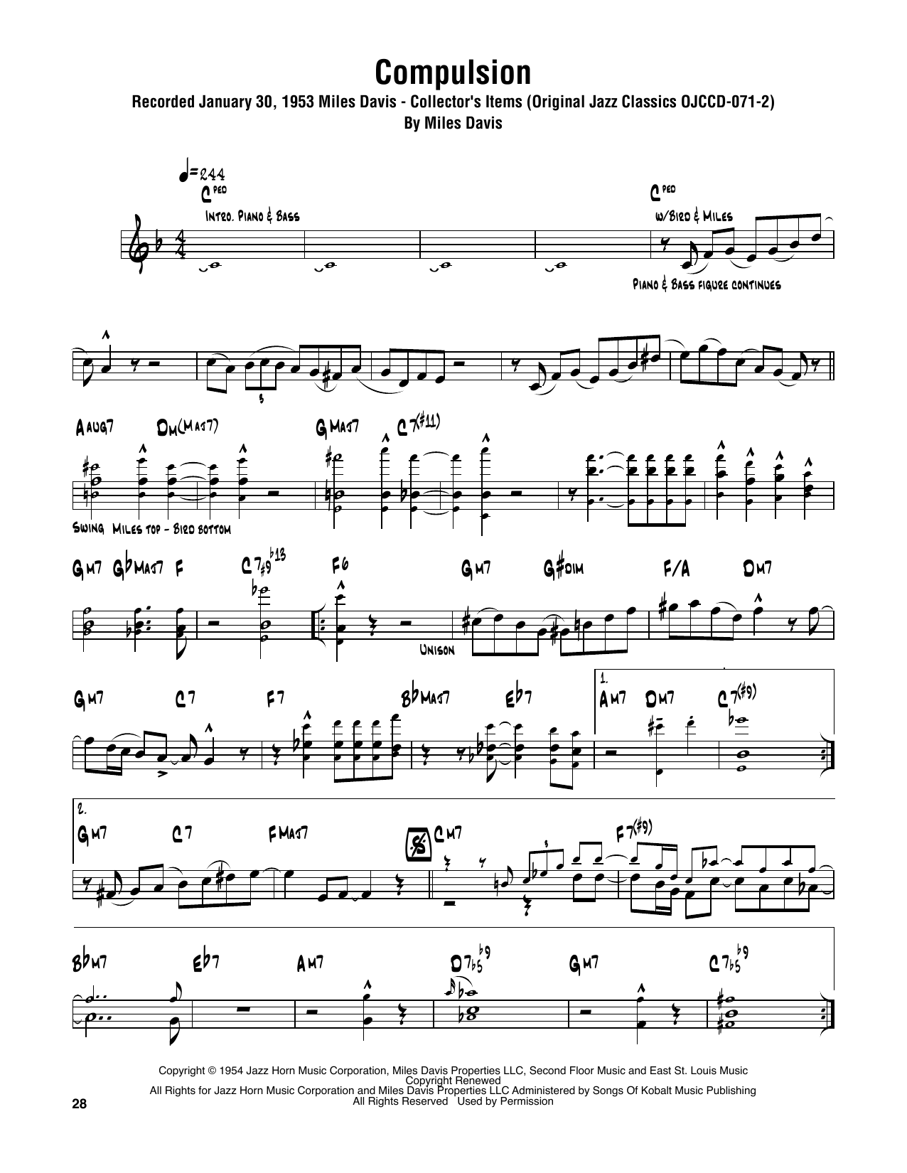 Sonny Rollins Compulsion sheet music notes and chords. Download Printable PDF.