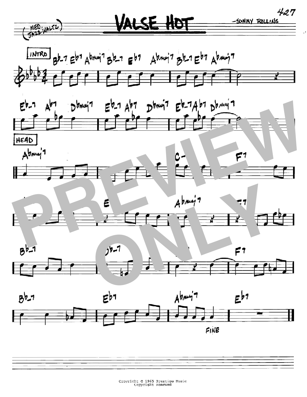 download-sonny-rollins-valse-hot-sheet-music-pdf-chords-real-book-melody-jazz-music