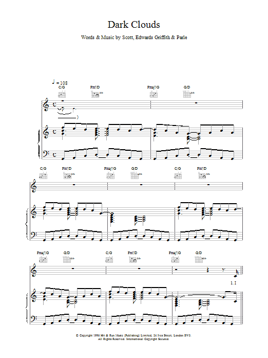 Space Dark Clouds sheet music notes and chords. Download Printable PDF.