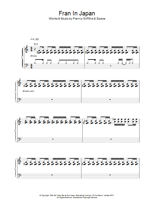 Space Fran In Japan sheet music for Piano, Vocal & Guitar (Right-Hand Melody) in minutes. Price: 7.8900$ Space Fran In Japan sheet music notes and chords. Download Printable PDF.