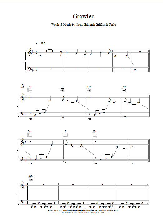 Space Growler sheet music notes and chords. Download Printable PDF.