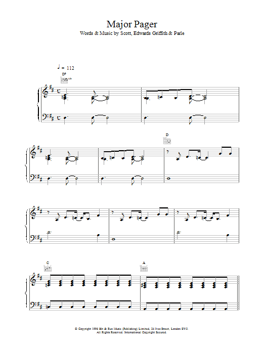 Space Major Pager sheet music notes and chords. Download Printable PDF.