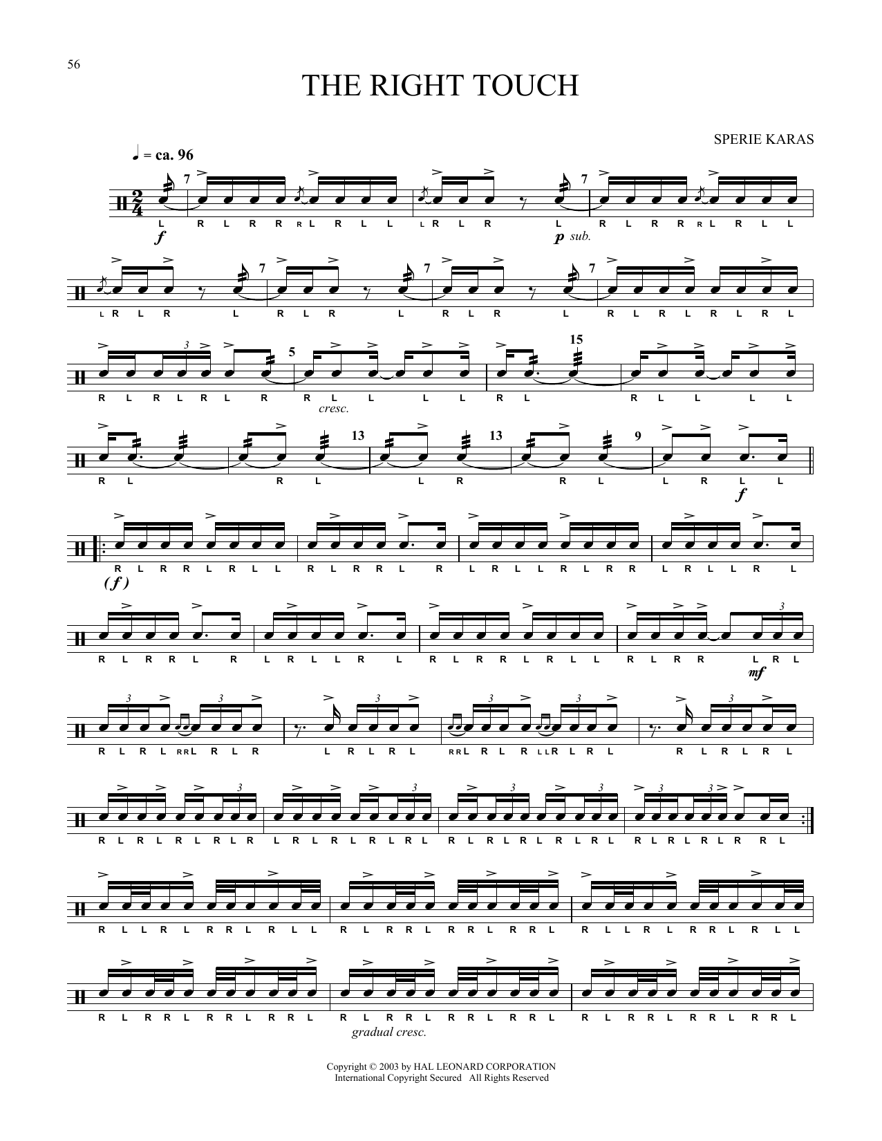 Sperie Karas The Right Touch sheet music notes and chords. Download Printable PDF.