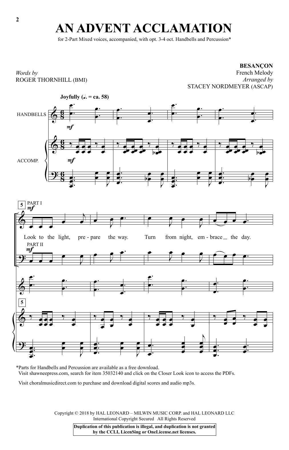 Learn to play Stacey Nordmeyer An Advent Acclamation sheet music for 2-Part Choir in minutes. Price: 3.9900$ Stacey Nordmeyer An Advent Acclamation sheet music notes and chords arranged for 2-Part Choir