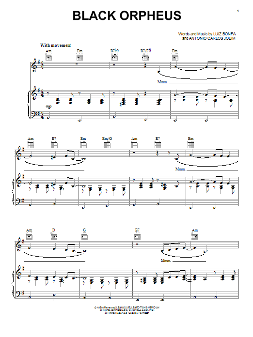 Stan Getz Black Orpheus sheet music notes and chords. Download Printable PDF.