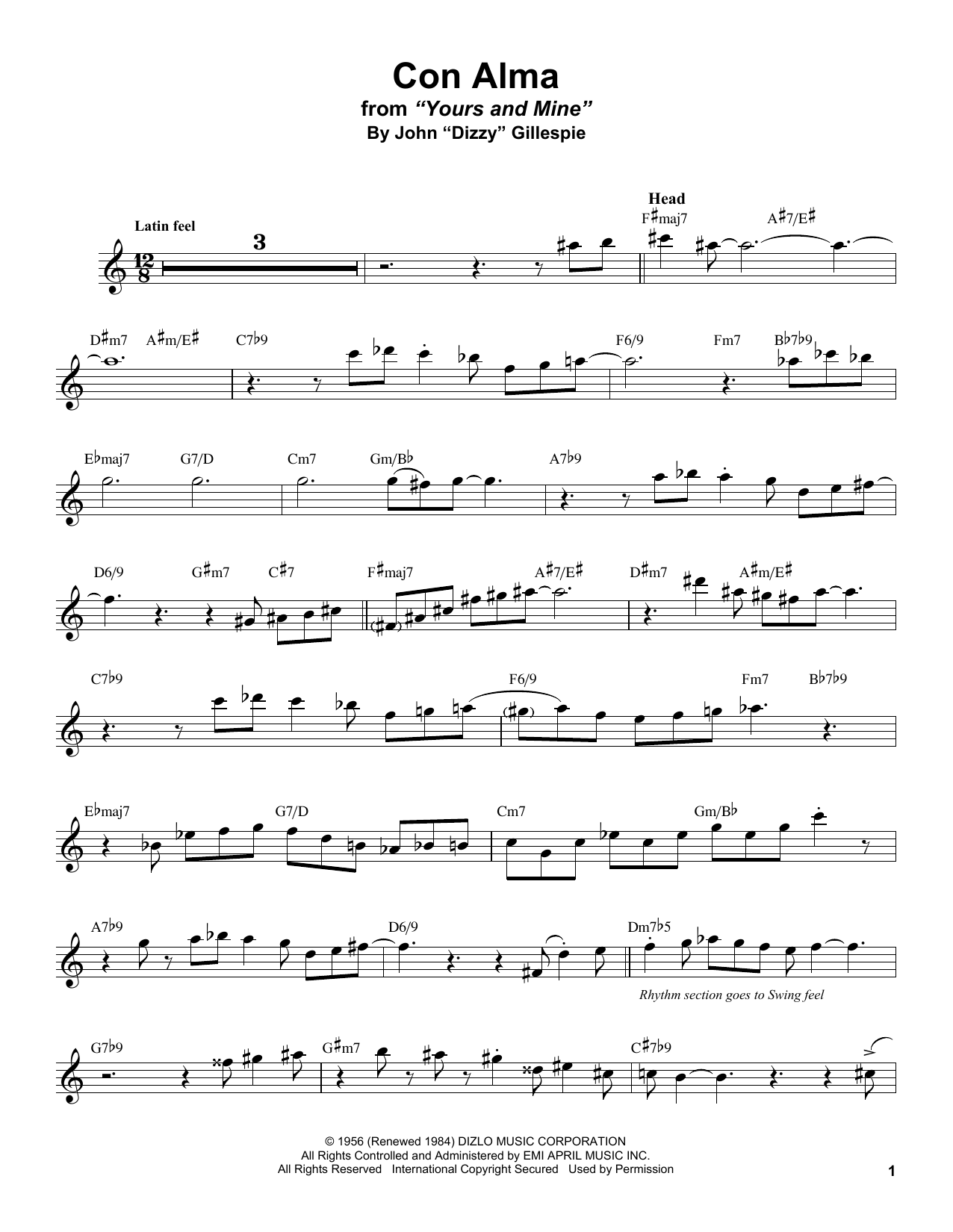 Stan Getz Con Alma sheet music notes and chords. Download Printable PDF.