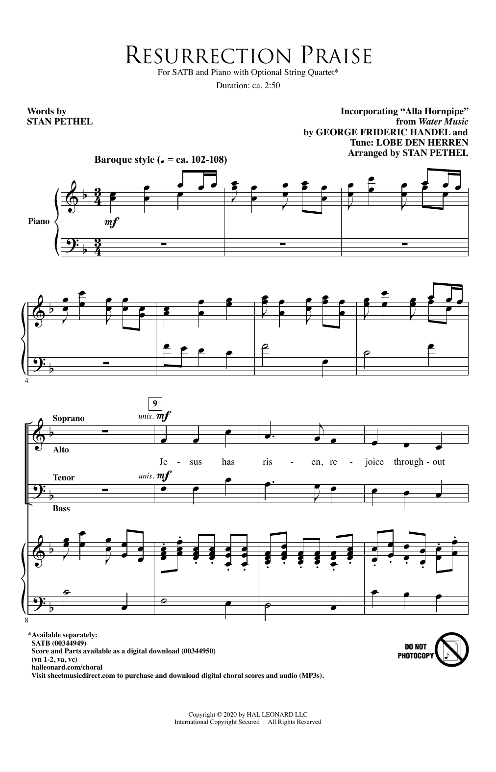 Stan Pethel Resurrection Praise sheet music notes and chords. Download Printable PDF.