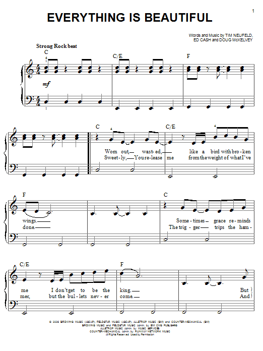 Starfield Everything Is Beautiful sheet music notes and chords. Download Printable PDF.