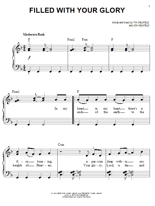 Starfield Filled With Your Glory sheet music notes and chords. Download Printable PDF.