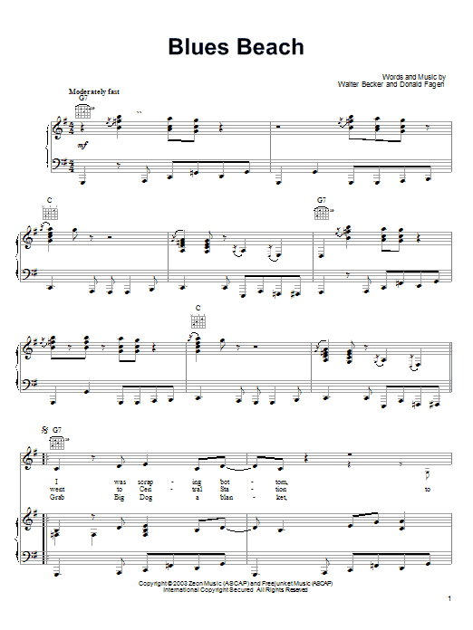 Steely Dan Blues Beach sheet music notes and chords. Download Printable PDF.