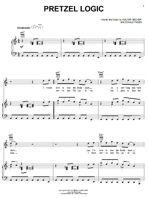 Steely Dan Pretzel Logic sheet music notes and chords. Download Printable PDF.