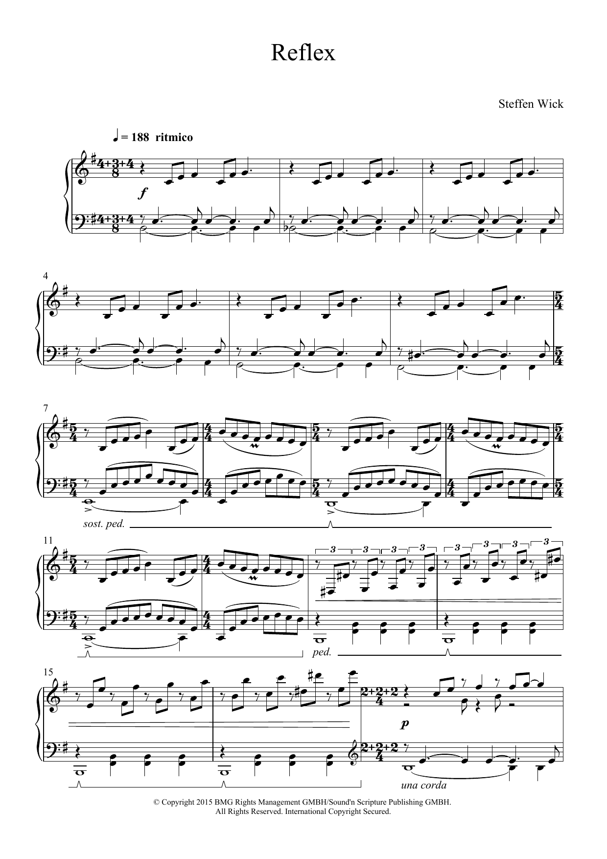 Steffen Wick Reflex sheet music notes and chords. Download Printable PDF.