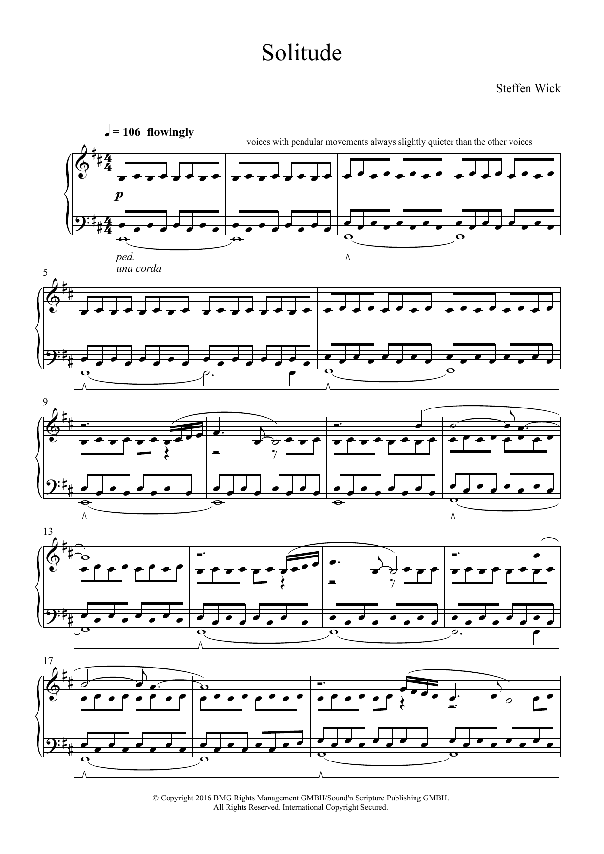 Learn to play Steffen Wick Solitude sheet music for Piano Solo in minutes. Steffen Wick Solitude sheet music notes and chords. Download Printable PDF.