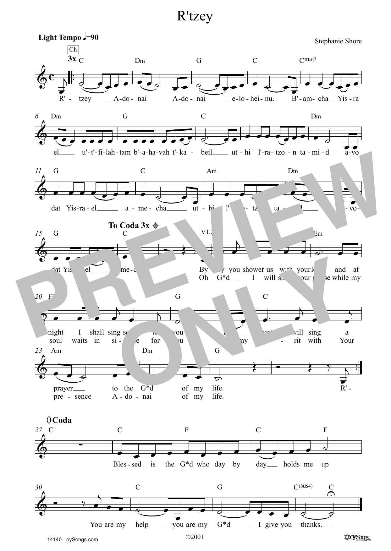 Learn to play Stephanie Shore R'tzey sheet music for Lead Sheet / Fake Book in minutes. Price: 5.9900$ Stephanie Shore R'tzey sheet music notes and chords arranged for Lead Sheet / Fake Book