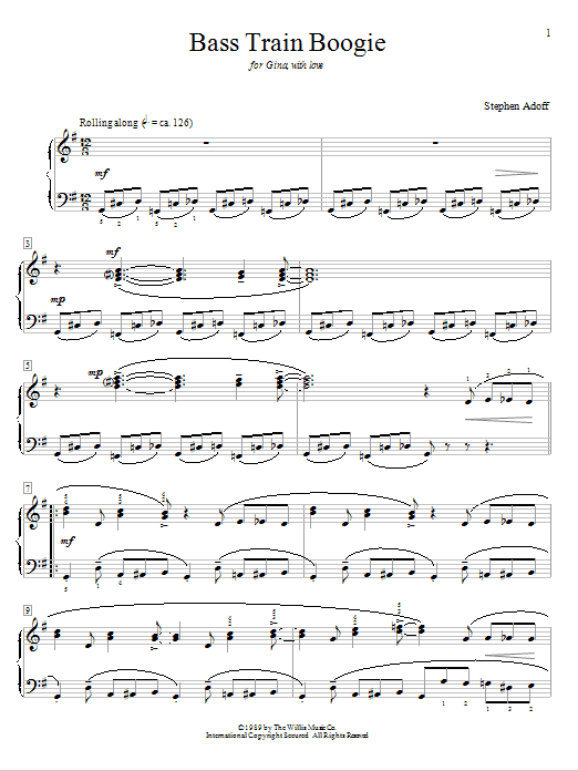 Stephen Adoff Bass Train Boogie sheet music notes and chords. Download Printable PDF.