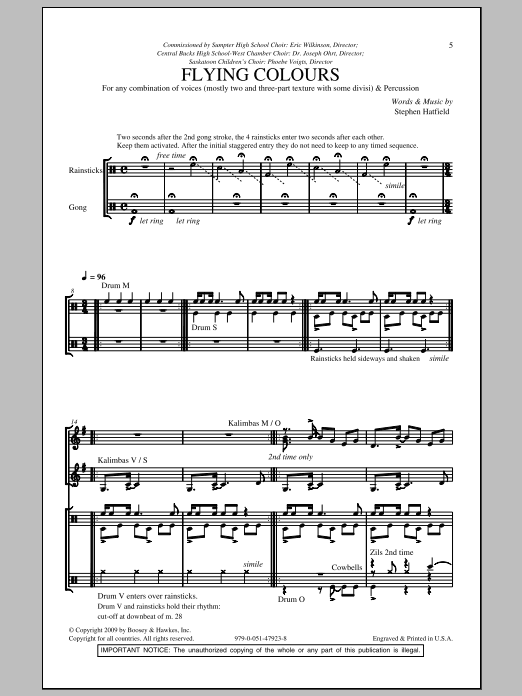 Stephen Hatfield Flying Colours sheet music notes and chords. Download Printable PDF.