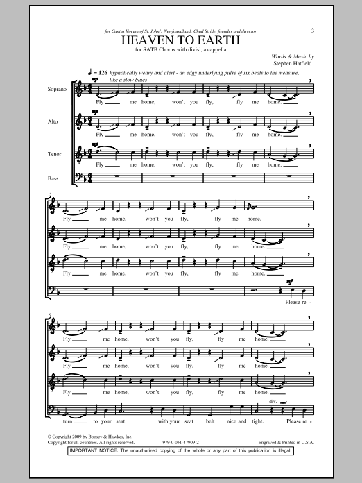 Stephen Hatfield Heaven To Earth sheet music notes and chords. Download Printable PDF.