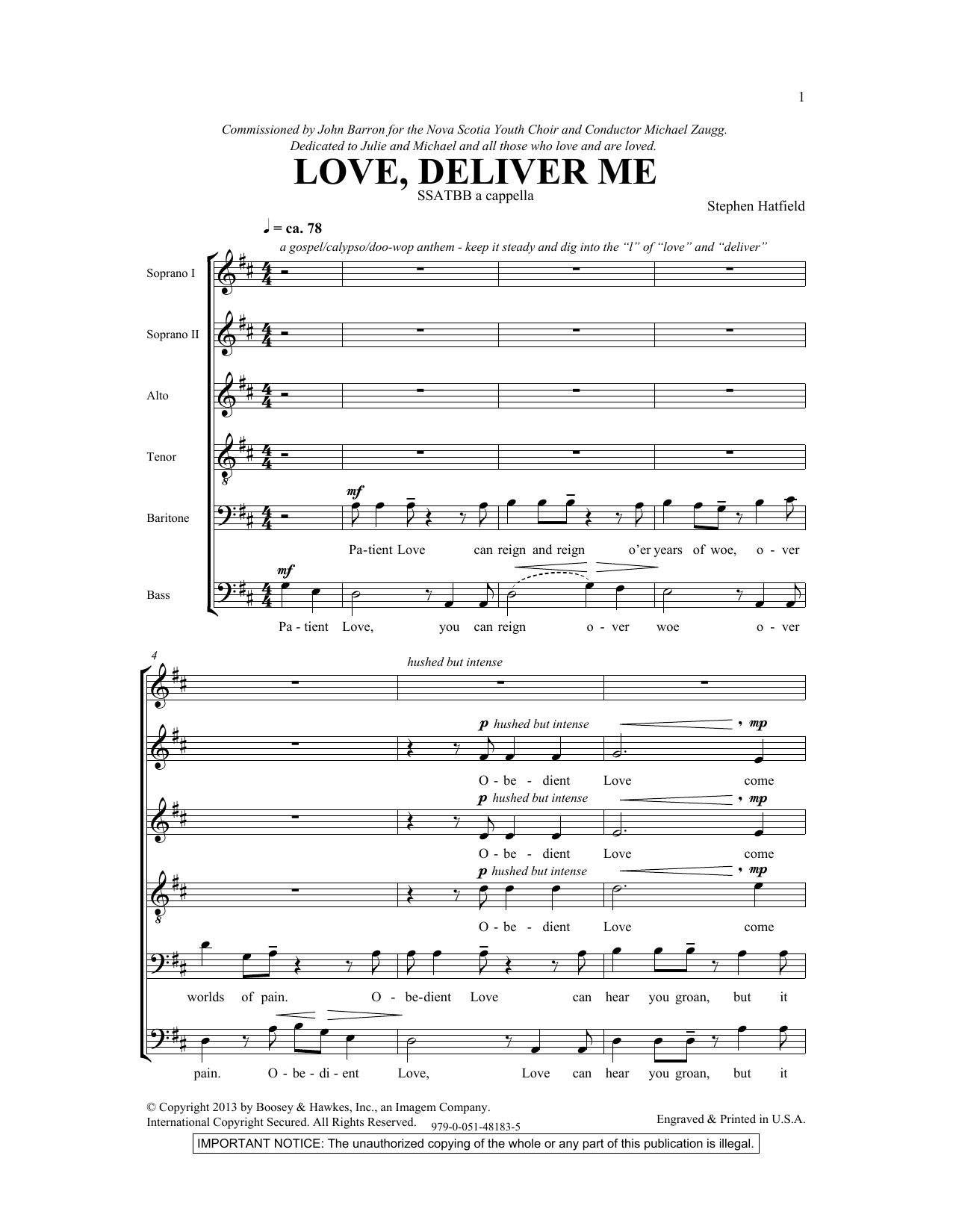 Stephen Hatfield Love Deliver Me sheet music notes and chords. Download Printable PDF.