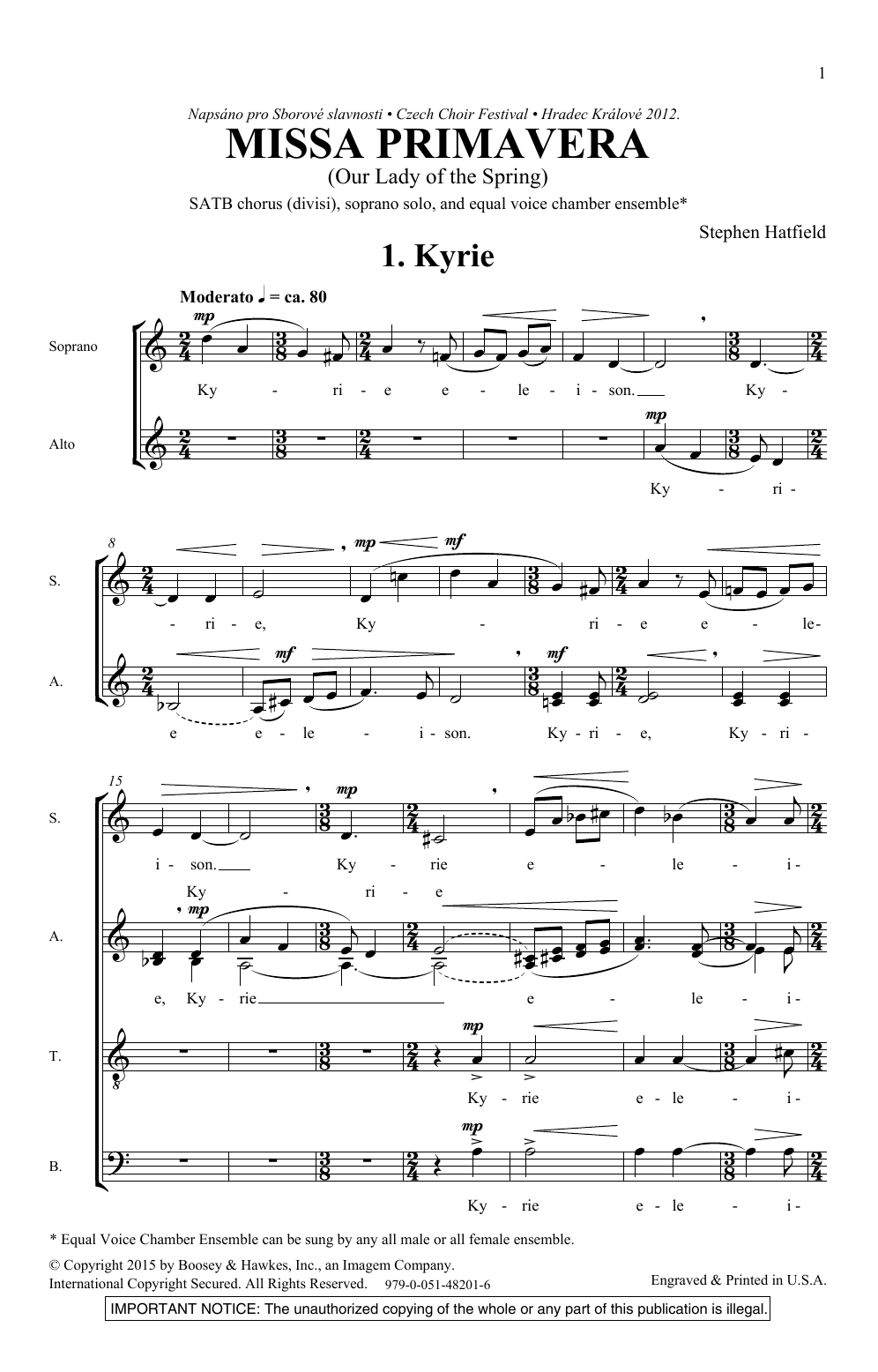 Learn to play Stephen Hatfield Missa Primavera sheet music for SATB Choir in minutes. Price: 6.9900$ Stephen Hatfield Missa Primavera sheet music notes and chords arranged for SATB Choir