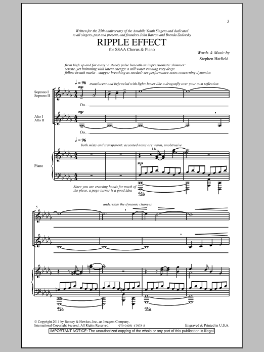 Stephen Hatfield Ripple Effect sheet music notes and chords. Download Printable PDF.