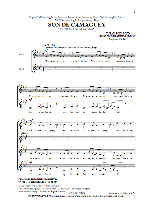 Stephen Hatfield Son De Camaguey sheet music notes and chords. Download Printable PDF.