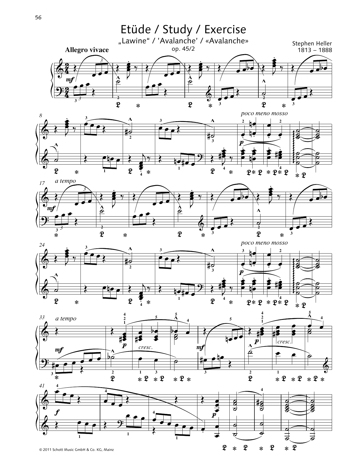 Learn to play Stephen Heller Study A minor sheet music for Piano Solo in minutes. Price: 6.9900$ Stephen Heller Study A minor sheet music notes and chords arranged for Piano Solo