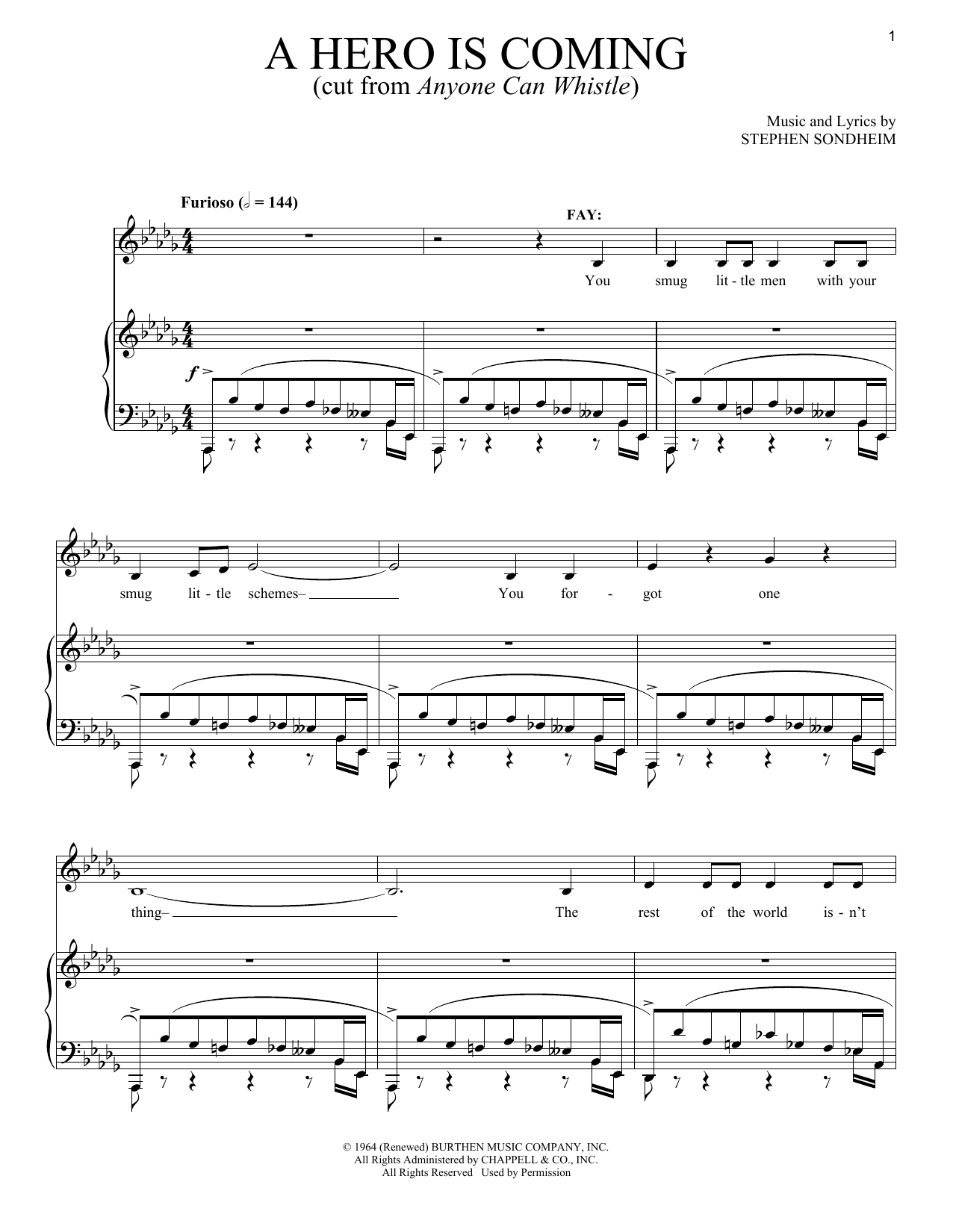 Learn to play Stephen Sondheim A Hero Is Coming sheet music for Piano & Vocal in minutes. Stephen Sondheim A Hero Is Coming sheet music notes and chords. Download Printable PDF.