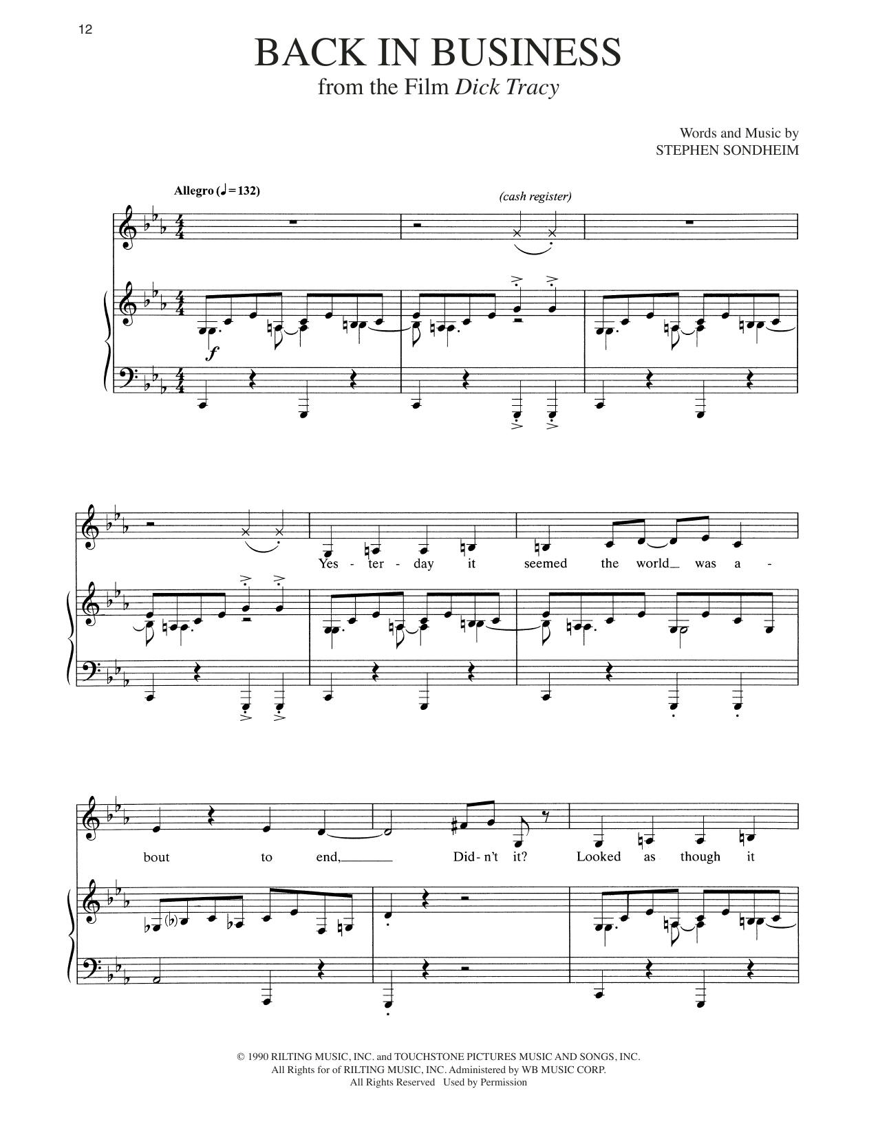 Stephen Sondheim Back In Business sheet music notes and chords. Download Printable PDF.