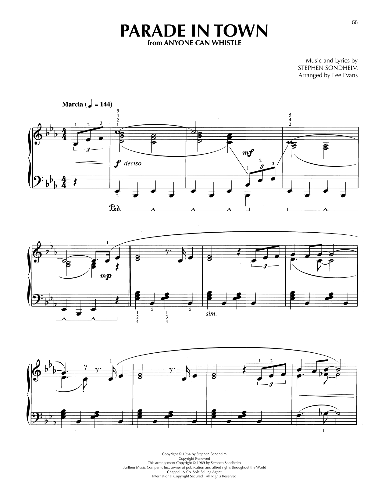 Learn to play Stephen Sondheim Parade In Town (from Anyone Can Whistle) (arr. Lee Evans) sheet music for Piano Solo in minutes. Price: 7.8900$ Stephen Sondheim Parade In Town (from Anyone Can Whistle) (arr. Lee Evans) sheet music notes and chords arranged for Piano Solo