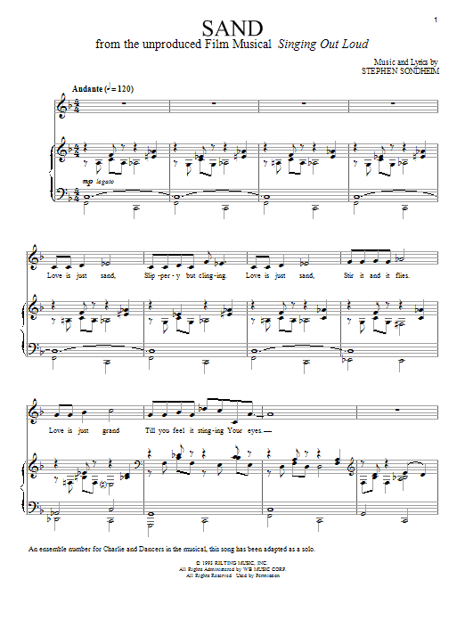 Stephen Sondheim Sand sheet music notes and chords. Download Printable PDF.