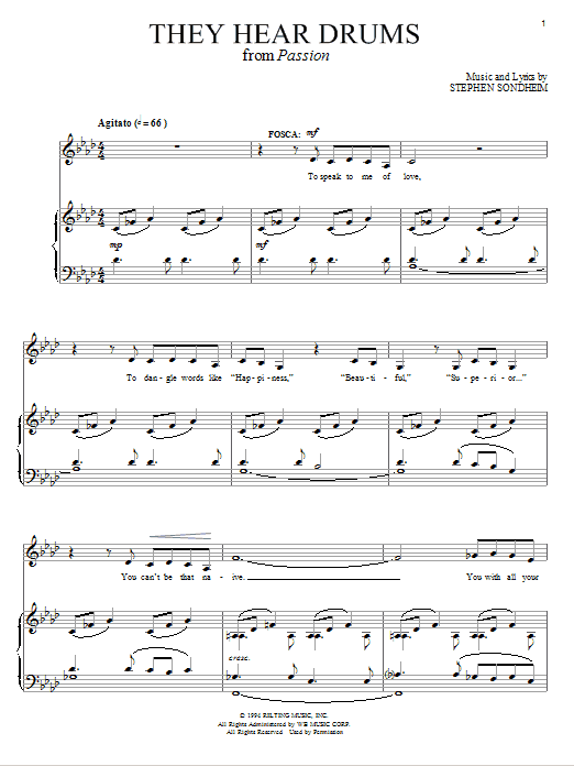 Stephen Sondheim They Hear Drums sheet music notes and chords. Download Printable PDF.