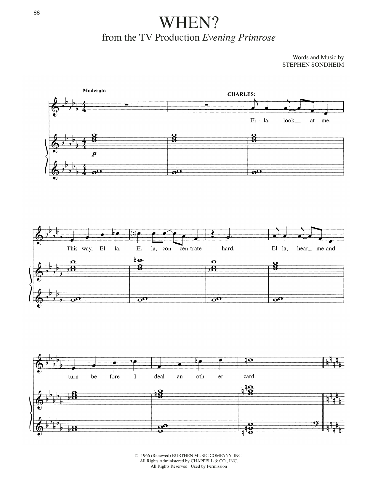 Stephen Sondheim When? sheet music notes and chords. Download Printable PDF.