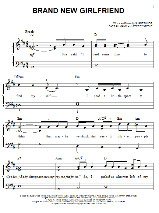 Steve Holy Brand New Girlfriend sheet music notes and chords. Download Printable PDF.