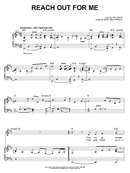 Steve Tyrell Reach Out For Me sheet music notes and chords. Download Printable PDF.