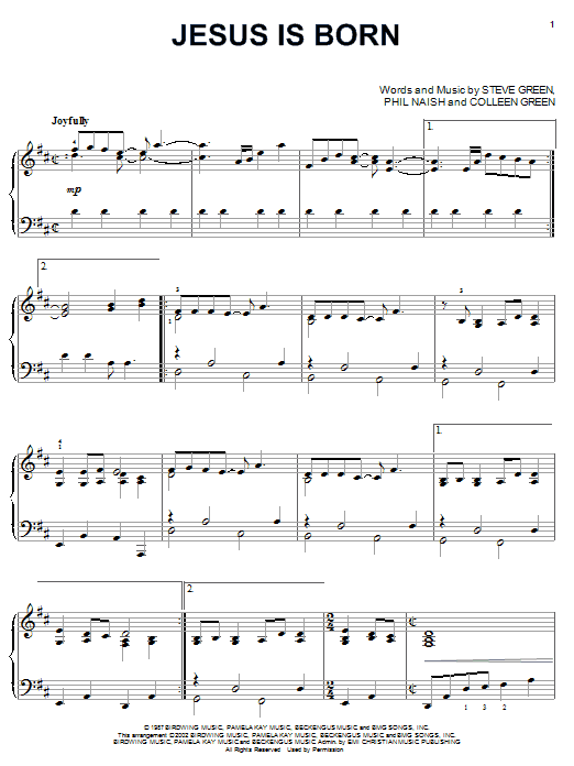 Download Steve Green "Jesus Is Born" Sheet Music & PDF Chords Easy