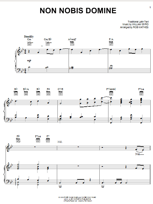 Learn to play Steve Green Non Nobis Domine sheet music for Piano, Vocal & Guitar (Right-Hand Melody) in minutes. Steve Green Non Nobis Domine sheet music notes and chords