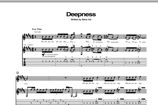 Steve Vai Deepness sheet music notes and chords. Download Printable PDF.