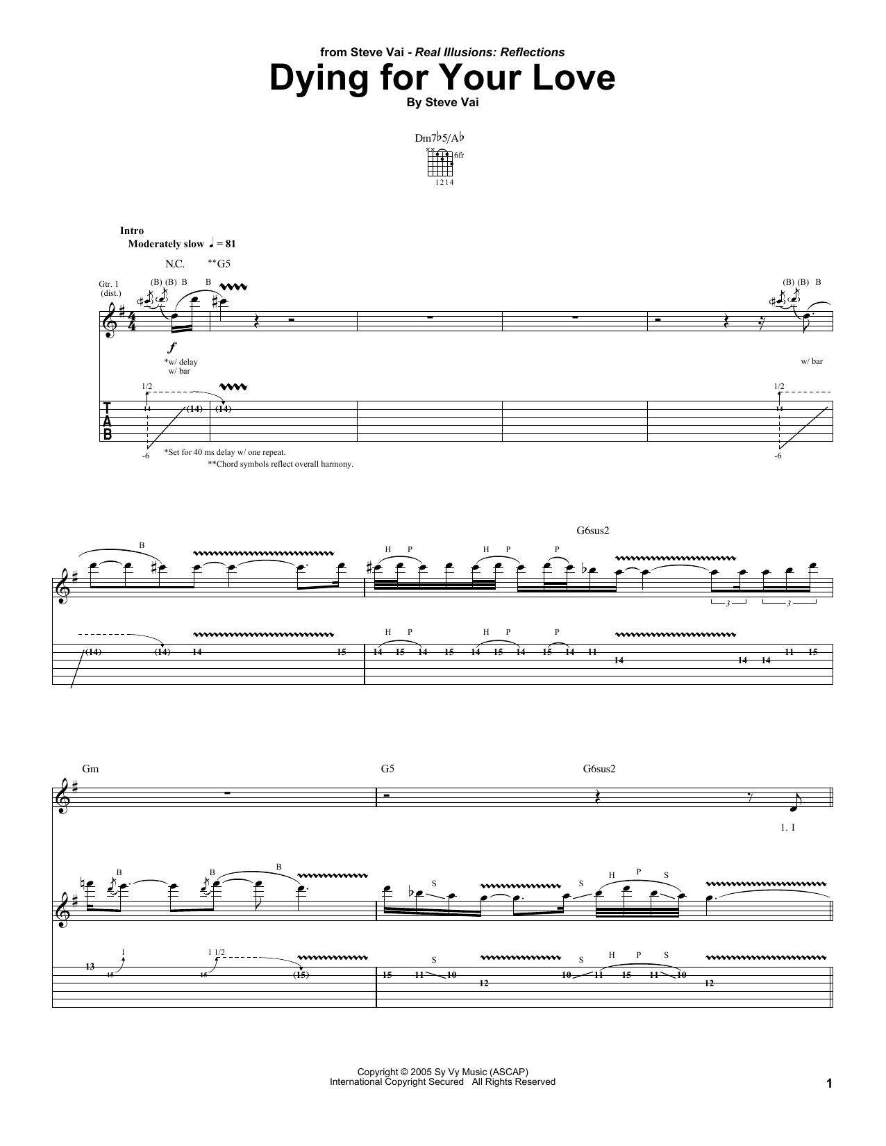 Learn to play Steve Vai Dying For Your Love sheet music for Guitar Tab in minutes. Price: 7.8900$ Steve Vai Dying For Your Love sheet music notes and chords arranged for Guitar Tab
