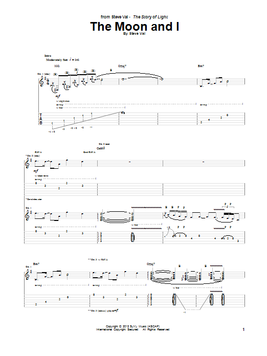 Learn to play Steve Vai The Moon And I sheet music for Guitar Tab in minutes. Steve Vai The Moon And I sheet music notes and chords. Download Printable PDF.