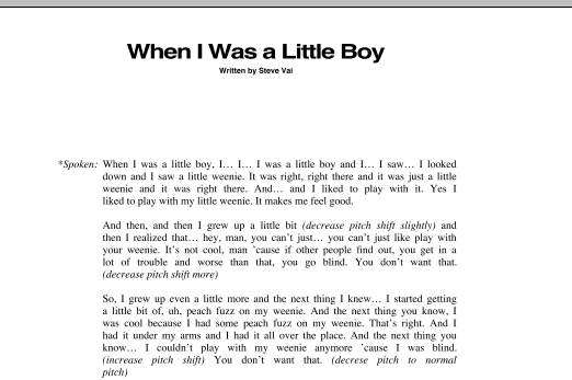 Learn to play Steve Vai When I Was A Little Boy sheet music for Guitar Tab in minutes. Price: 7.8900$ Steve Vai When I Was A Little Boy sheet music notes and chords arranged for Guitar Tab