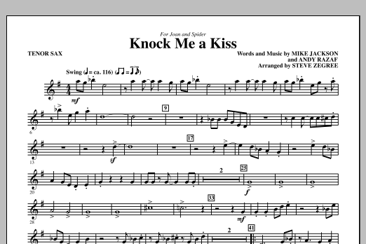 Learn to play Steve Zegree Knock Me A Kiss - Tenor Sax sheet music for Choir Instrumental Pak in minutes. Price: 8.9900$ Steve Zegree Knock Me A Kiss - Tenor Sax sheet music notes and chords arranged for Choir Instrumental Pak
