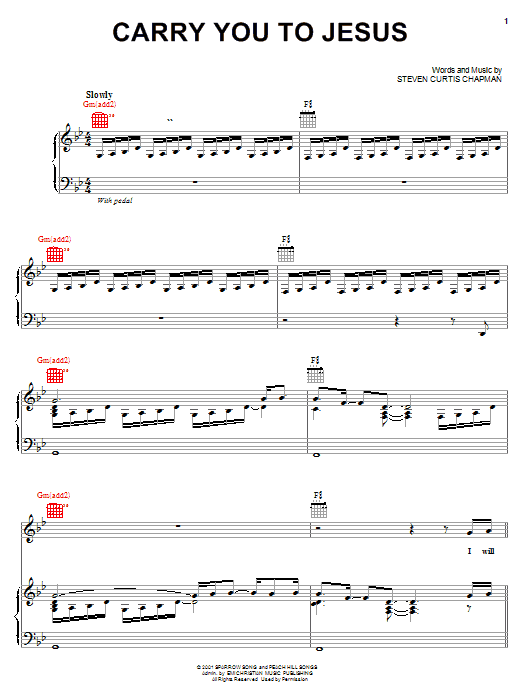 Steven Curtis Chapman Carry You To Jesus sheet music notes and chords - Download Printable PDF and start playing in minutes.