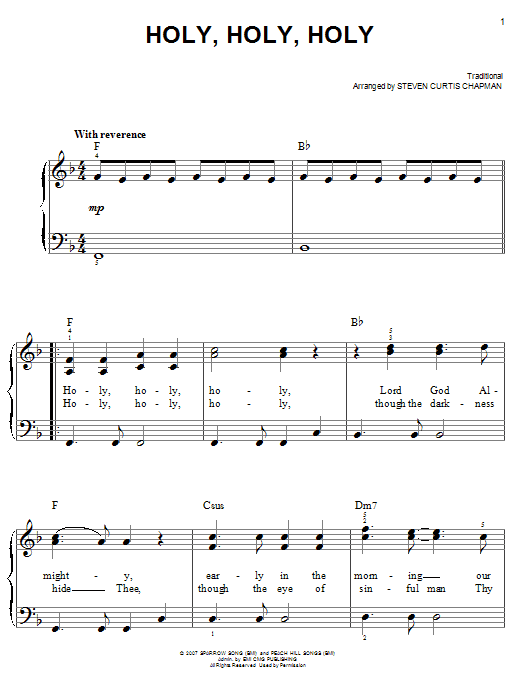 Steven Curtis Chapman Holy, Holy, Holy sheet music notes and chords. Download Printable PDF.