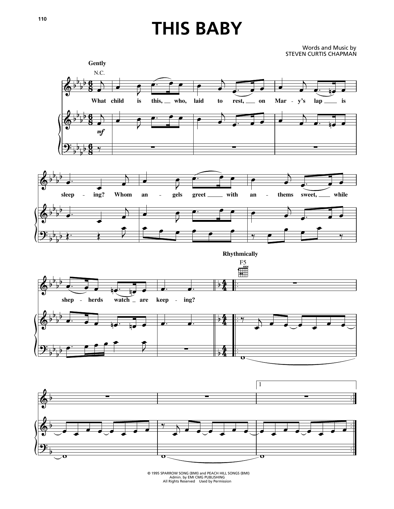 Steven Curtis Chapman This Baby sheet music notes and chords. Download Printable PDF.