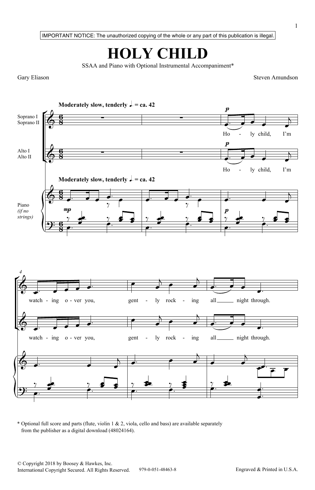 Steven Amundson Holy Child sheet music notes and chords. Download Printable PDF.