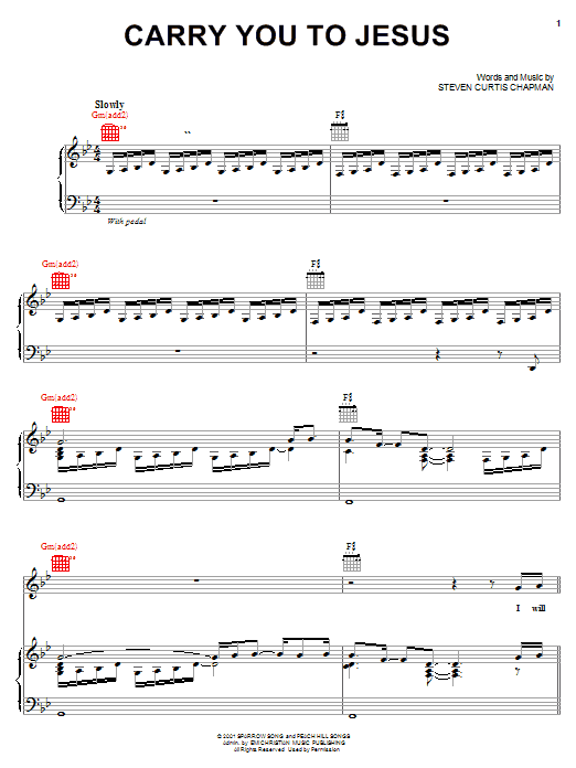 Learn to play Steven Curtis Chapman Carry You To Jesus sheet music for Piano, Vocal & Guitar (Right-Hand Melody) in minutes. Steven Curtis Chapman Carry You To Jesus sheet music notes and chords. Download Printable PDF.