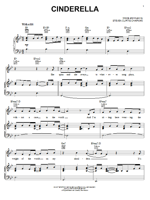 Steven Curtis Chapman Cinderella Sheet Music Pdf Notes Chords Christian Score Piano Vocal Guitar Right Hand Melody Download Printable Sku
