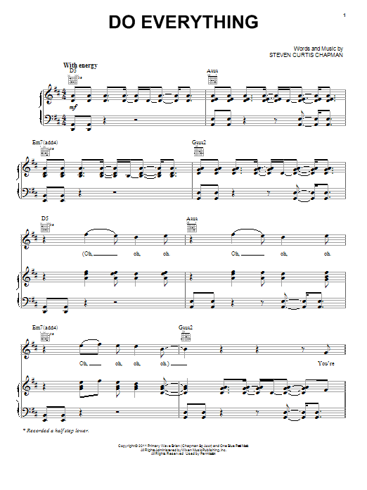 Steven Curtis Chapman Do Everything sheet music notes and chords. Download Printable PDF.